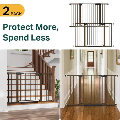 Cumbor 2 Pack 29.7"-51.5" Extra Wide Baby Gate for Stairs, Mom&