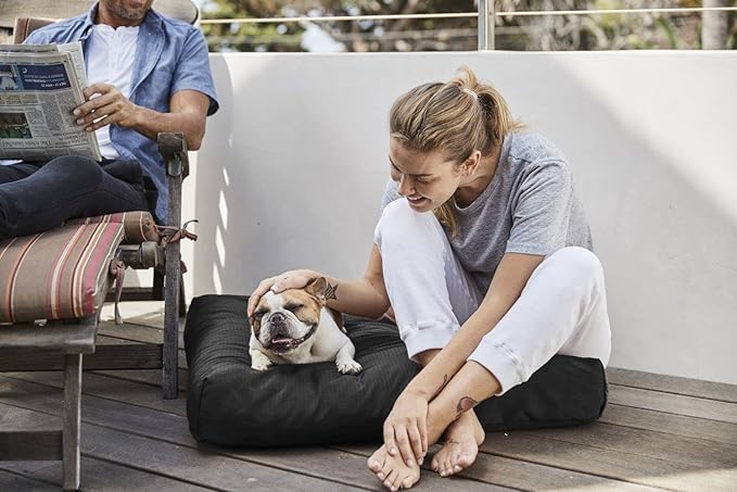 K9 Ballistics Tough Rectangle Pillow Medium Dog Bed - Removable Cover, Washable, Durable &amp; Water Resistant Dog Bed Made for Medium Dogs 33"x27" Blue Quartz