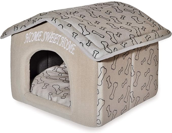 Best Pet Supplies Portable Indoor Pet House – Perfect for Cats &amp; Small Dogs, Easy To Assemble – Brown