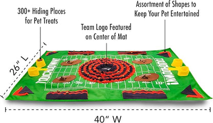 NFL New England Patriots Dog Snuffle Mat – Interactive Pet Slow Feeder, Football Field Design Food Puzzle Toy for Dogs &amp; Cats, Foraging Activity Mat for Smarter Feeding