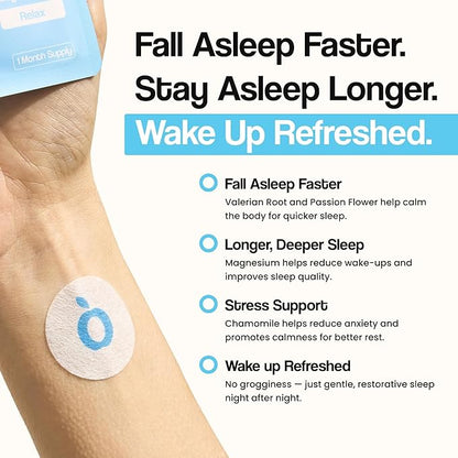 Natural DEEP Sleep Patches for Adults | 5X Extra Strength Sleep Patch: 8-Hour Time-Release Formula | Sleepy Stickers with Ashwagandha, Magnesium, Passionflower, Valerian Root, Lemon Balm &amp; Chamomile