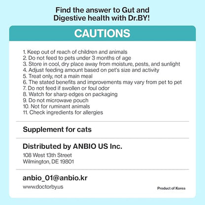 Dr.by CAT BIOME Cat Probiotics - Digestive &amp; Gut Support for Cats, Diarrhea Relief, Immunity Booster with Lactiplantibacillus plantarum Lickable Formula Individually Packaged