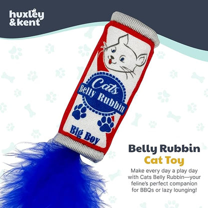 Huxley &amp; Kent Plush Cat Toy - Interactive Catnip Toy for Cats &amp; Kittens - Soft Kitty Toy with Crinkle &amp; Catnip - Fun Indoor Play Toy - Belly Rubbin