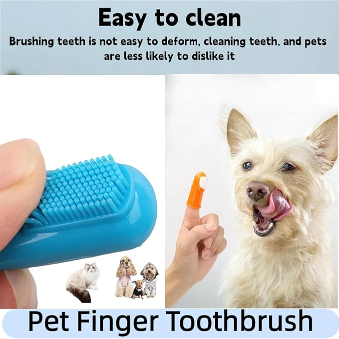 4 Pack Pet Tooth Brushing Kit – Extra Soft Finger Toothbrushes for Cats &amp; Dogs Gentle Plaque &amp; Tartar Removal, Freshens Breath Pain-Free Teeth Cleaning for Small to Large Pets