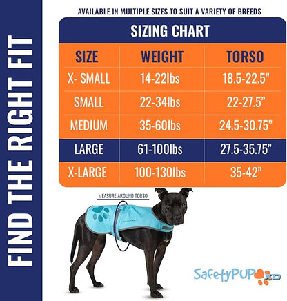 Dog Reflective Vest – Hi-Vis Fluorescent Visibility That Helps to Safeguard Your Pet On/Off Leash in Urban &amp; Rural Areas (Teal, Large)