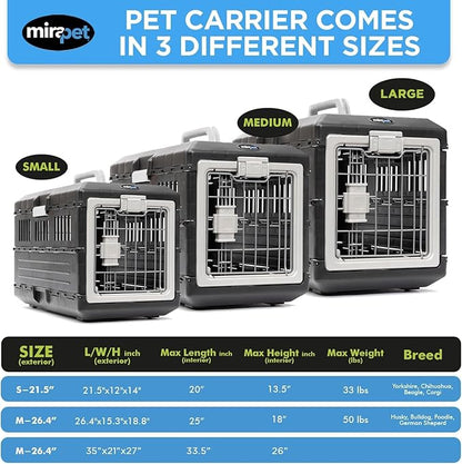 USA Pet Carrier &amp; Crate 26" - Premium Collapsible Design for Medium Cats and Dogs - Portable Kennel for Indoor/Outdoor Use - 360-Degree Ventilation &amp; Hard Plastic Wall Protection