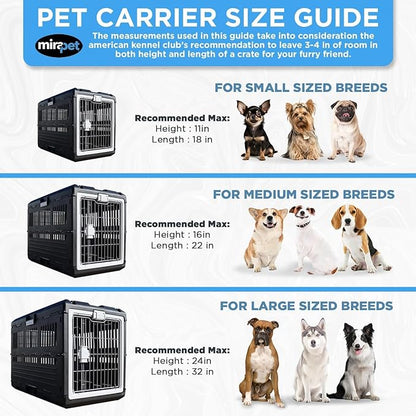 USA Pet Carrier &amp; Crate 26" - Premium Collapsible Design for Medium Cats and Dogs - Portable Kennel for Indoor/Outdoor Use - 360-Degree Ventilation &amp; Hard Plastic Wall Protection