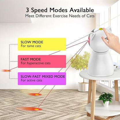 Cat Toys [2025 Newly Upgraded] Real Random Trajectory Rechargeable Motion Activated Cat Laser Toy Automatic,Interactive Cat Toys for Indoor Cats/Kitten/Dogs