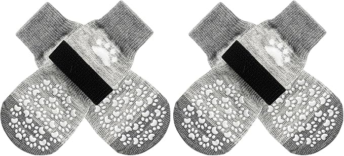 EXPAWLORER Anti Slip Dog Socks to Prevent Licking Paws, Dog Shoes for Hot Pavement, Dog Booties for Small Medium Large Senior Dogs, Traction Control Boots &amp; Paw Protectors for Hardwood Floors