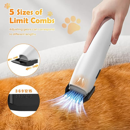 Dog Grooming Vacuum &amp; Dryer &amp; Clippers for Shedding Grooming, 3L Canister for Large Dog, 3 in 1 Grooming Kit for Dogs at Home, Adjustable Temperature and Airflow Pet Grooming Kits.