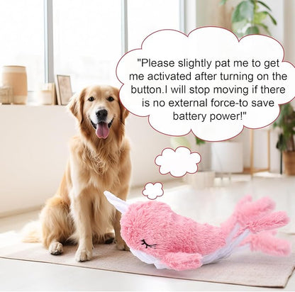 Mity rain 2 in 1 Interactive Dog Toys, Fish Dog Toy to Keep Them Busy, Plush Squeaky Dog Toys, Rechargeable Wiggly Pink Pet Toys for Small Medium Large Dogs, Moving Dog Toys for Indoor&amp;Outdoor