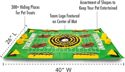 NFL Pittsburgh Steelers Dog Snuffle Mat – Interactive Pet Slow Feeder, Football Field Design Food Puzzle Toy for Dogs &amp; Cats, Foraging Activity Mat for Smarter Feeding