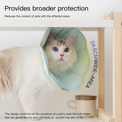 Touchdog Foldable Dog Cone Collar for Cats &amp; Dogs - Adjustable Soft Recovery Collar with Waterproof PU Coating, Lightweight Design, 24.5cm/9.6in Wide Barrier (Blue, XS)