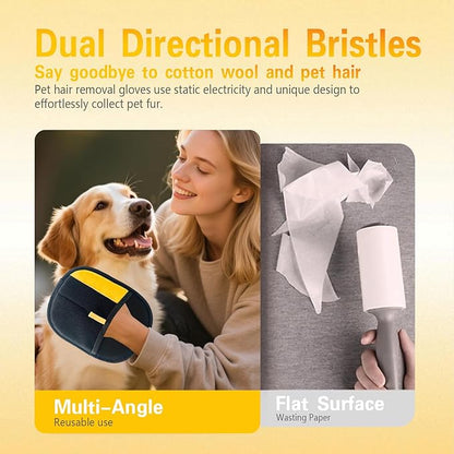 Pet Hair Removal Glove, Electrostatic Pet Hair Remover Gloves for Dogs Cats, Reusable Washable Remover for Bed Sheets Couch Clothes Carpet Car Seat(1PC)