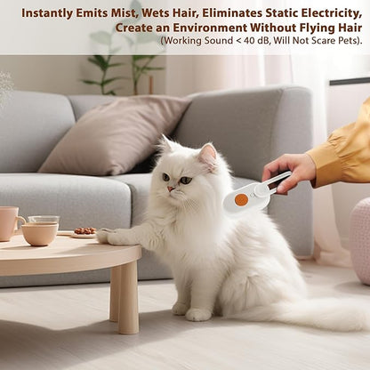 4 in 1 Cat Steam Brush, Rechargeable Steam Brush for Cats and Dogs, Anti-Static Cat Spray Brushes, Massage, Cleaning, Shedding &amp; Combing All In One! White