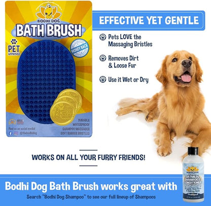 Bodhi Dog Grooming Bundle - Oatmeal Shampoo &amp; Conditioner with Bath Brush - Pet Shower Supplies for Dogs and Cats - Gentle Care for Long, Short &amp; Curly Hair, Safe and Effective, Made in USA