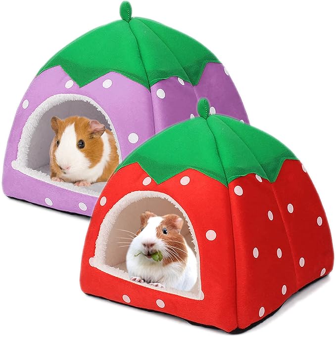 Guinea Pig Hideout 2 Pack Guinea Pig Bed House Cage Accessories Cozy Hide-Out for Hedgehog Ferret Chinchilla&amp;Other Small Animals