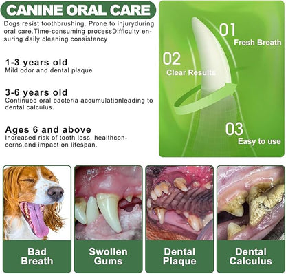 Dog Dental Powder, 6 oz, Dog Teeth Cleaning Powder &amp; Cat Breath Freshener, Plaque Off Pet Tooth Cleaning - Combating Dental Plaque, Tartar Cleaning and Removal, Fighting Bad Breath, Oral Care