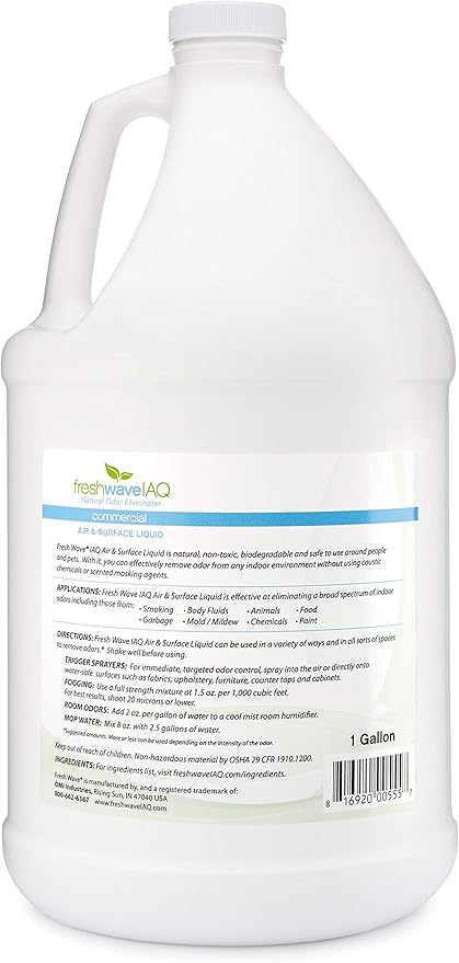 Fresh Wave IAQ Commercial Odor Eliminating Air &amp; Surface Liquid, 1 Gallon | Safer Odor Relief | Natural Plant-Based Odor Eliminator | Odor Absorber for Home or Commercial Areas