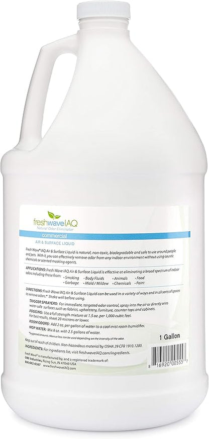 Fresh Wave IAQ Commercial Odor Eliminating Air &amp; Surface Liquid, 1 Gallon | Safer Odor Relief | Natural Plant-Based Odor Eliminator | Odor Absorber for Home or Commercial Areas
