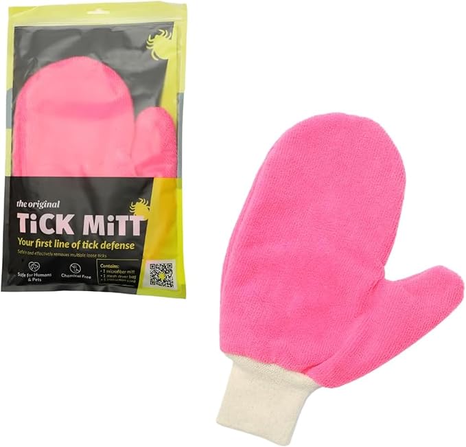 Pink Tick Removal Glove for Pets &amp; People: Gently Remove Ticks with Ease - Chemical-Free, Durable, Portable Tick Management Tool for Outdoor Adventures &amp; Everyday Use