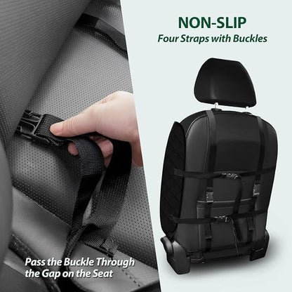 Dog Car Front Seat Cover with Side Flaps &amp; Buckle Straps for Pet, 100% Waterproof 600D Oxford Single Seat Protector Heavy Duty Quilted Scratch Proof, Universal Size for SUV Truck, Black