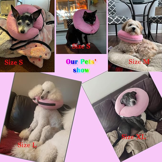 Katoggy Protective Inflatable Recovery Collar, Soft Blow-up Dog Cone Collar, Pet Donut Cone Collar, Comfy Elizabethan Collar After Surgery for Large Dog to Prevent from Biting &amp; Scratching, Medium