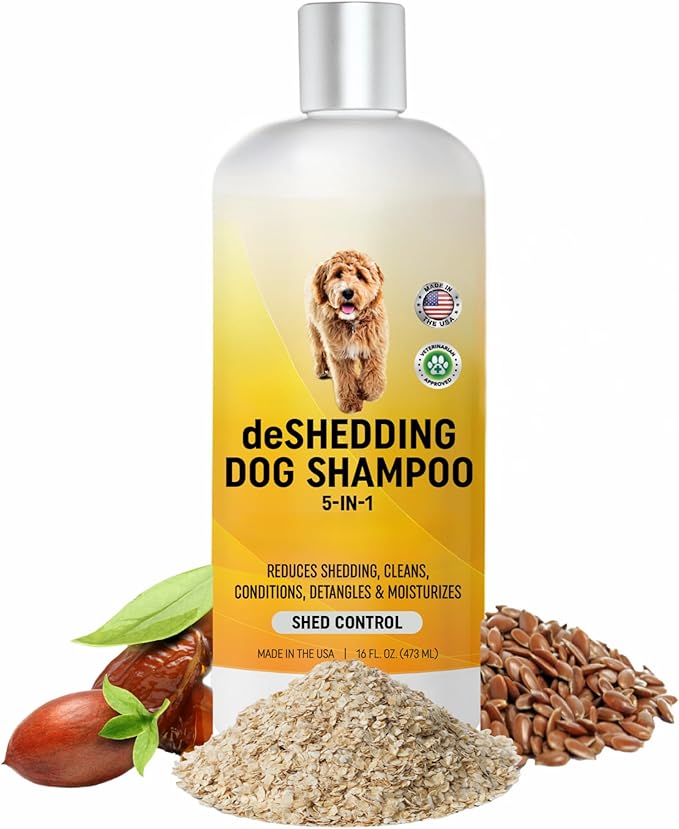 Dog Deshedding Shampoo | Made in USA | Eco-Friendly Ingredients | Shampoo for Shedding &amp; Long Haired Dogs, Safe for Sensitive Skin &amp; Allergies | 16 OZ [We Love Doodles]