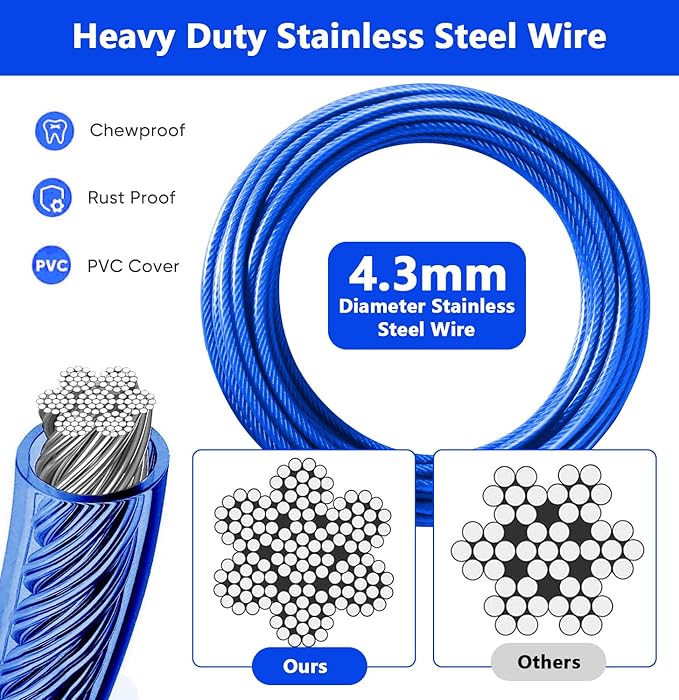 Heavy Duty Dog Tie Out Cable and Stake,30FT Rust Proof Dog Leads Cable for Yard with Swivel Hook,360°Swivel Spiral Dog Stake&amp;Chain Up to 200 lbs,Removable Ground Anchor for Outdoor Beach Camping