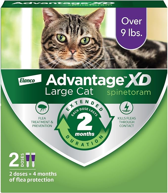 Advantage XD Large Cat Flea Prevention &amp; Treatment For Cats over 9lbs. | 2-Topical Doses, 2-Months of Protection Per Dose