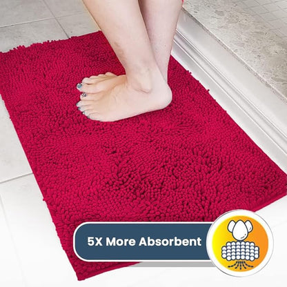 Muddy Mat® Original Dog Door Mat for Muddy Paws, Super Absorbent Microfiber, Non-Slip Washable Pet Rug, Quick Dry Chenille Entryway Carpet, Machine Washable Indoor Outdoor mat, Maroon 48"x72"