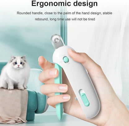 Pett Nail Clipper for Cats - Gentle Round-Hole Trimmer with Dust Storage | Adjustable Size &amp; Hidden Nail File | Pet Grooming Tool for Safe &amp; Loving Care (Blue)