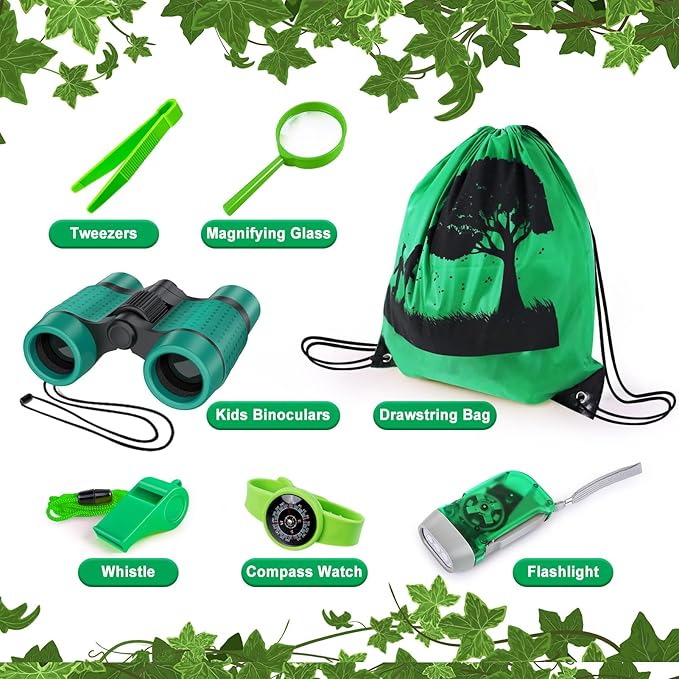 Kids Explorer Kit &amp; Bug Catcher Kit, Camping Gear for Kids, Outdoor Exploration Set with Backpack &amp; Binoculars, Ideal Outdoor Adventure Toys for Boys Girls 3-12