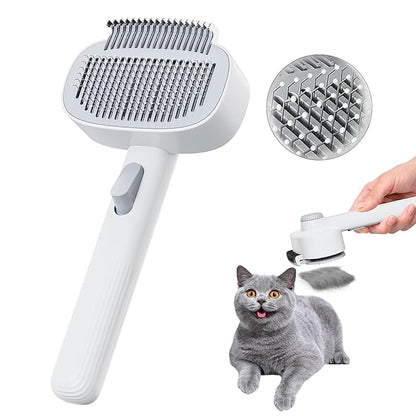 2-in-1 Pet Deshedding Brush Cat Dematting Comb for Indoor Cats and Dogs Comb for Shedding Long &amp; Short Hair Gentle Massage Grooming Tool Easy to Remove Loose Undercoat,Matted Fur &amp; Tangles