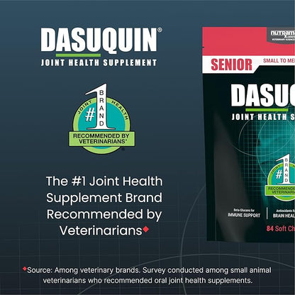 Nutramax Dasuquin Joint Health Supplement for Small to Medium Senior Dogs – for Immune Support, Skin &amp; Coat Health, and Brain Health, 84 Soft Chews
