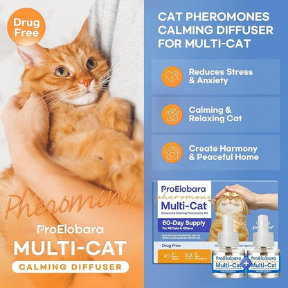 Cat Calming Pheromone Diffuser: Cat Calming Pheromones Diffusers - Reduces Stress &amp; Anxiety with Calming Pheromones
