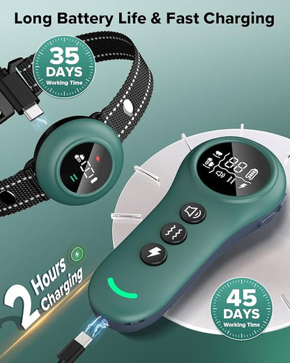 [New 2025] 2-in-1 Dog Shock Collar &amp; Bark Collar – 3300FT Dog Training Collar with Remote, Automatic Anti-Barking, 5 Adjustable Sensitivity Levels, IP67 Waterproof E-Collar for Small Medium Large Dogs
