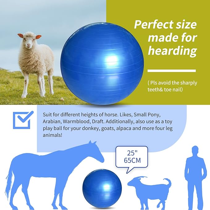 17 Inch Horse Play Ball - Anti-Burst Herding Ball for Play &amp; Training