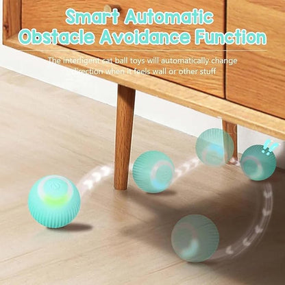 Power Ball 2.0 - Interactive Smart Cat Toy, Automatic Rolling Ball for Indoor Cats, USB Charged (Blue)