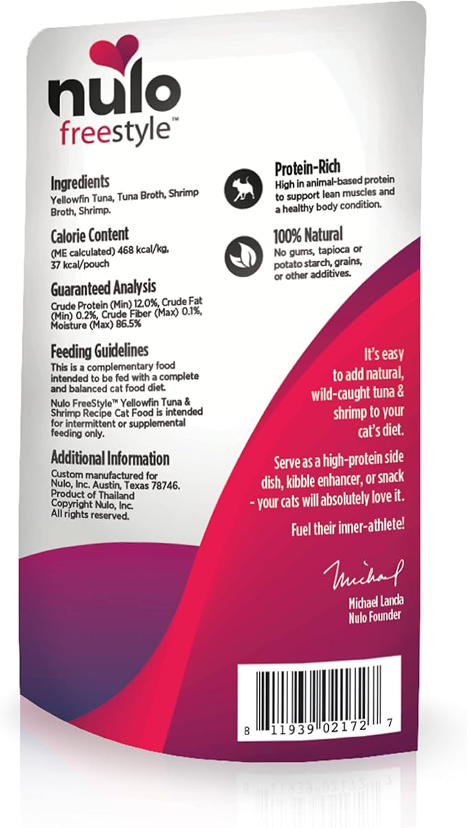 Nulo Freestyle Cat &amp; Kitten Wet Cat Food Pouch, Premium All Natural Grain-Free Soft Cat Food Topper with Amino Acids for Heart Health and High Animal-Based Protein