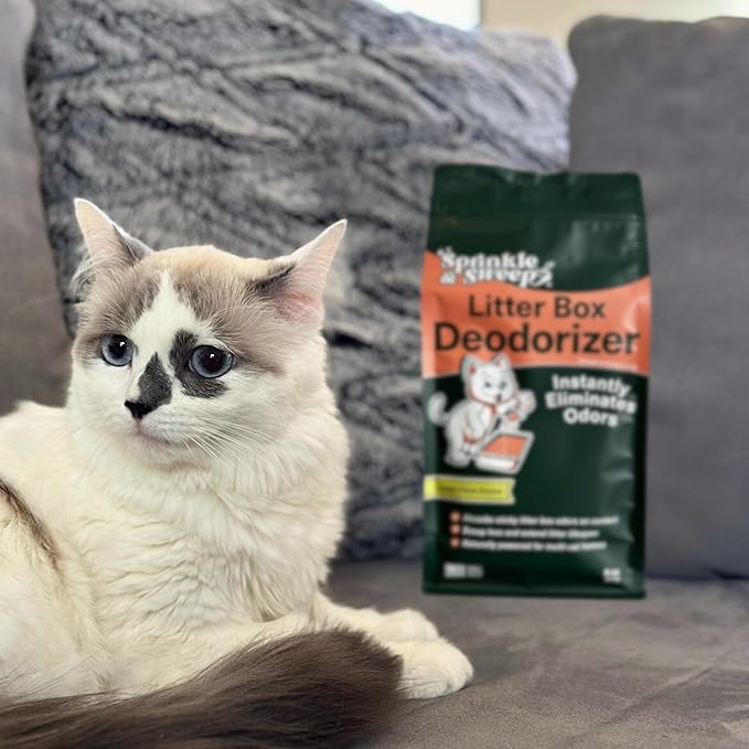 Sprinkle &amp; Sweep Litter Box Deodorizer - Cat Litter Deodorizer Non Toxic and Safe for Kittens - Instantly Eliminates Foul Smells and Urine Odors (Pack of 4)