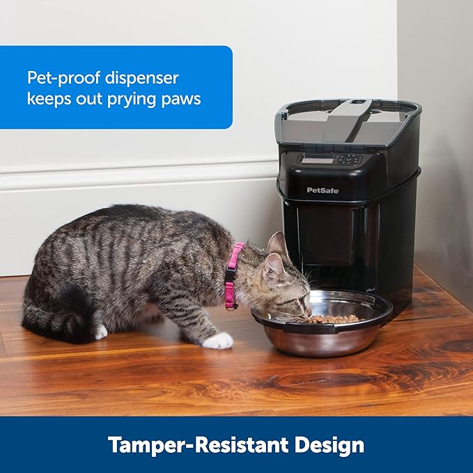 PetSafe Automatic Cat Feeder - Healthy Pet Simply Feed - Automatic Pet Feeder for Cats &amp; Dogs - Timed Pet Feeder with Programmable Portion Control - Holds 24 Cups of Dry or Semi-Moist Dog or Cat Food