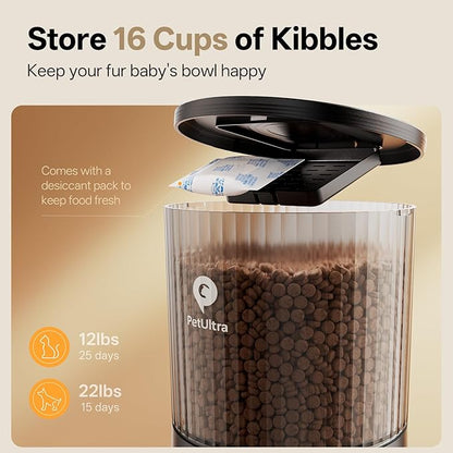 Automatic Cat Feeder WiFi- 5Ghz Cat Food Dispenser with APP Remote Control- Auto Pet Feeder for Small Dog Indoor- Easy to Set Up and Clean- Dual Power with Desiccant Bag&amp; Stainless Steel
