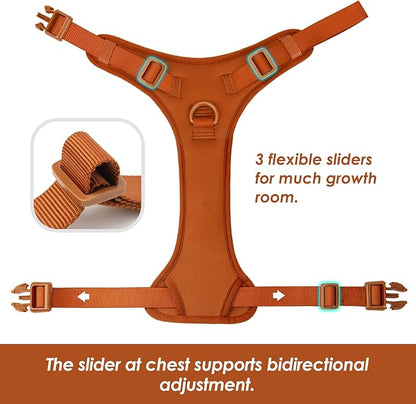 No Pull Dog Harness, Puppy Vest with Front Clip for Small Medium Large Sized Dog(Carmel Brown,L)
