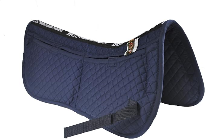 ECP Equine Comfort Products Adjustable Shock Absorbing Memory Foam Half Saddle Pad, Injury Prevention &amp; Pressure Relief, Customizable Fit, Breathable for All Riding Styles