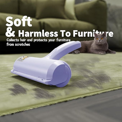 ORDORA Pet Hair Remover for Couch, Reusable Dog Hair Remover Roller for Dog &amp; Cat, Self-Cleaning, No Adhesive or Sticky Tape Needed, Perfect Fur Remover for Couch (Violet)