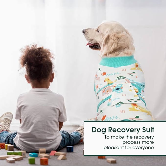 Kuoser Recovery Suit for Dogs Cats After Surgery, Professional Pet Recovery Shirt Dog Abdominal Wounds Bandages, Substitute E-Collar &amp; Cone,Prevent Licking Dog Onesies Pet Surgery Recovery Suit