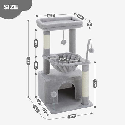 PEQULTI 4-in-1 Cat Tree, 33&