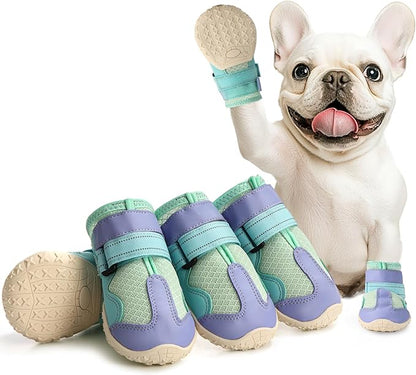 Dog Shoes for Large Dogs, Anti-Slip Dog Boots for Winter Snow, Hot Pavement, Dog Booties &amp; Paw Protectors Blue Size 6