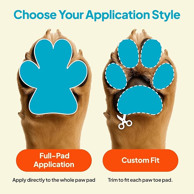 Anti-Slip Paw Grips – Non-Slip Dog Paw Traction Pads for Senior &amp; Injured Dogs, Prevents Slipping on Hardwood &amp; Tile Floors, Strong Adhesive, 24 Pcs (Sizes S-XXL)
